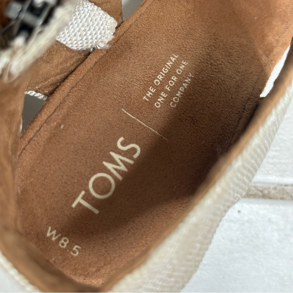 TOMS Women's Cream Wedge Sandals Size 8.5 - Picture 9 of 9